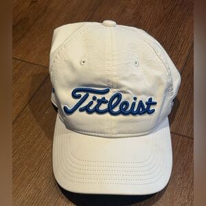 Titleist White Hat with Blue Embroidery